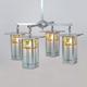 Franklin 9" chandelier; long body; 4 light
