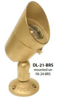 Brass LED Landscape Lighting Fixture In Ground Up LIght