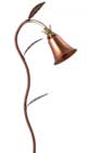 Focus Landscape Lighting - Spun Copper 5 in. Bell Double Gooseneck w/ Three Leaves