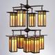 Glasgow 9" chandelier; two tiers of 4 lights plus one center light