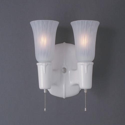 Wall Sconce Lighting - Chateau Double-Arm w/ Uplight Glass Shade by Justice Design
