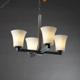 Chandelier - 4-Uplight Chandelier w/ Round Flared Shades by Justice Design