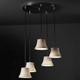 Pendants - 5-Light Cluster Pendant w/ Round Flared Shades by Justice Design