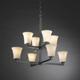 Chandelier - 8-Uplight Double-Tier Chandelier w/ Round Flared Shades by Justice Design