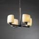 Chandelier - 4-Uplight Chandelier w/ Oval Shades by Justice Design