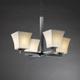 Chandelier - 4-Uplight Chandelier w/ Square Flared Shades by Justice Design
