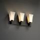 Wall Sconce - 3-Uplight Bath Bar w/ Square Flared Shades by Justice Design
