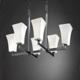 Chandelier - 6-Uplight Crossbar Chandelier w/ Square Flared Shades by Justice Design