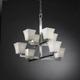 Chandelier - 8-Uplight Double-Tier Chandelier w/ Square Flared Shades by Justice Design