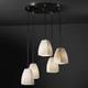 Pendants - 5-Light Cluster Pendant w/ Tapered Square Shades by Justice Design