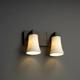 Wall Sconce Lighting - 2-Downlight Bracket w/ Round Flared Shades by Justice Design