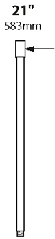 Focus Lighting - 21 inch Brass Extension Wand & Coupler.