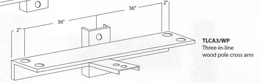 TLCA3WP - 3 Light Angle Iron Cross Arm