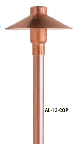 Focus Lighting Low Voltage Path Area Lights With Adjustable Solid Copper China Hat 9 In Width 18 Height Light Low Voltage Path Area Lights, Copper Outdoor Lighting Low Voltage
