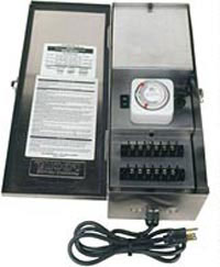 Outdoor Magnetic Transformers 300 Watt Low Voltage Focus Lighting Twin Circuit Weatherproof Transformers